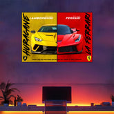 Ferrari V/S Lamborghini 2-Panel Split Poster