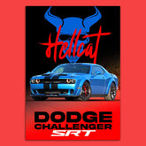 Dodge Chanllenger Hellcat SRT Poster (Blue Variant)