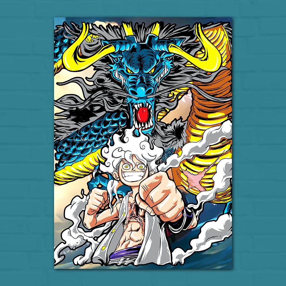 one piece luffy gear 5 vs kaido Luffy Gear 5 Vs Kaido #2 Poster – Frame Kro