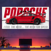 Red Porsche GT3 RS Split Poster