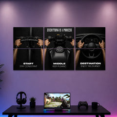 Everything Is A Process Motivational 6-Panel Split Poster