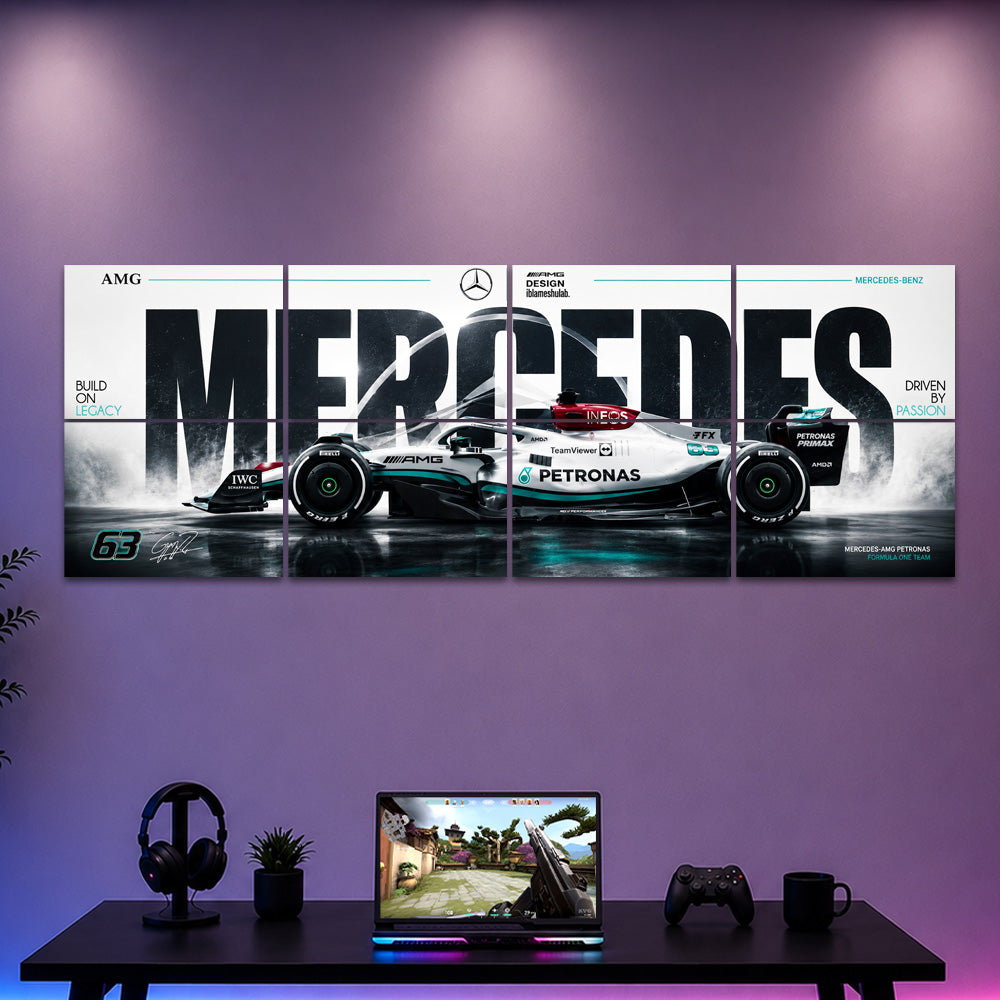 Mercedes F1 8-Panel Split Poster