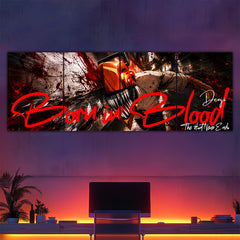 Denji Born in Blood 4 Panel Split Poster