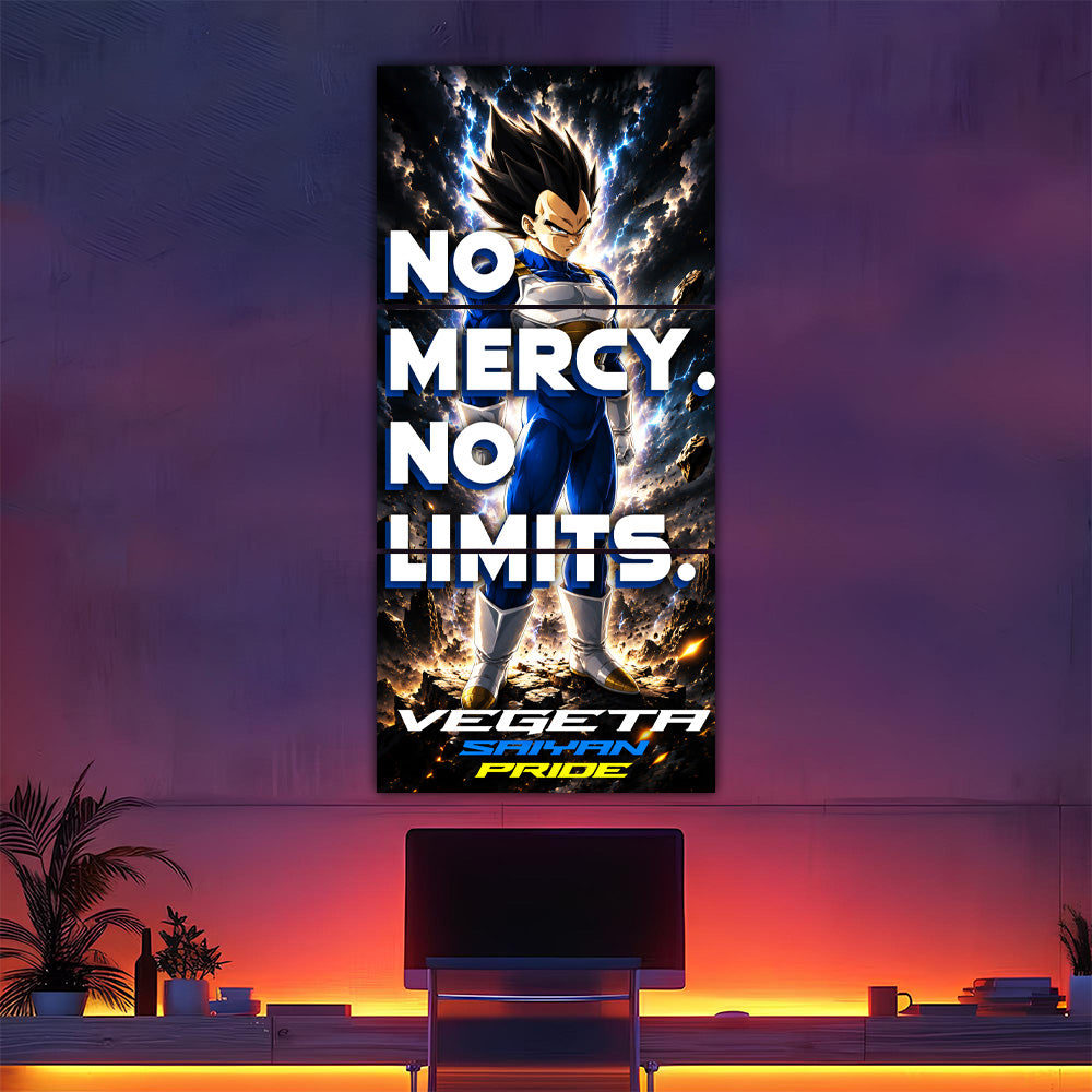Prince Vegeta No Mercy No Limits Split Poster