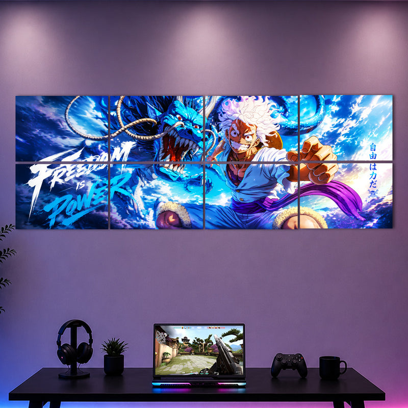 Luffy Freedom Is Power  |  8-Panel Split Poster