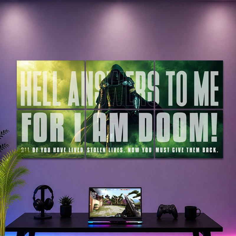 "Hell answers to me, for I am Doom" 6-Panel Split Poster