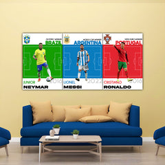 Ronaldo Messi Neymar National Achievement Split Poster