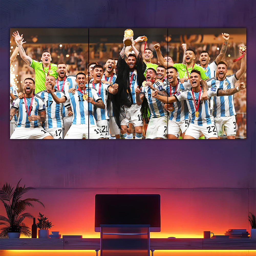 Argentina Lifts The World Cup Split Poster