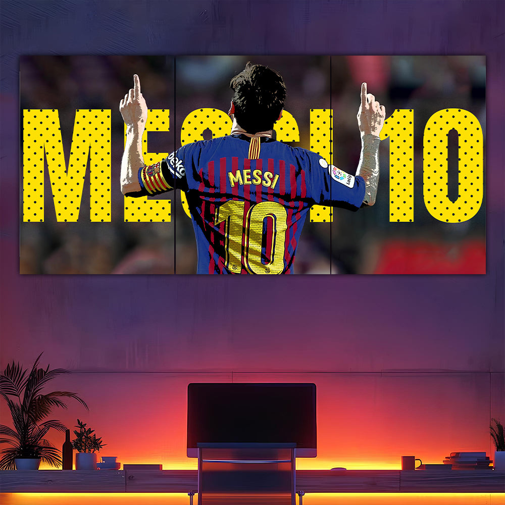 Messi Barcelona Celebration Split Poster