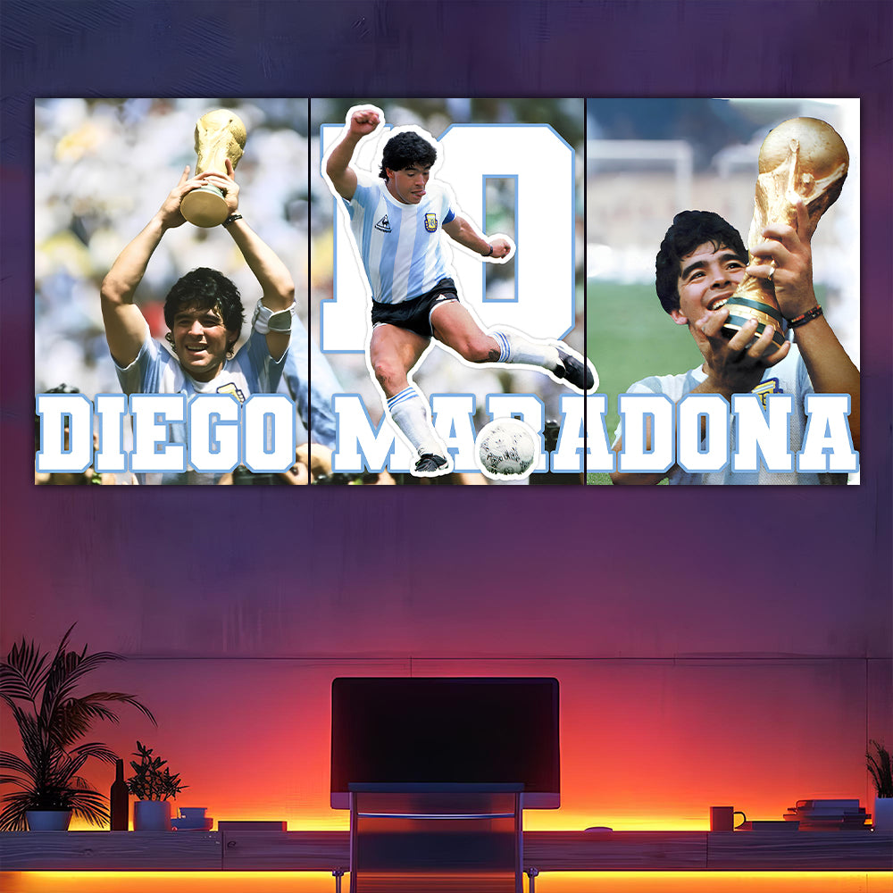Diego Maradona Split Poster