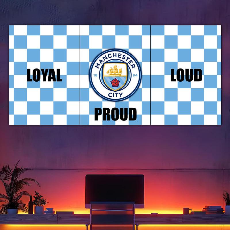 Man. City Flag Split Poster