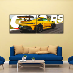 Porsche GT3 RS Split Poster 4 Panel