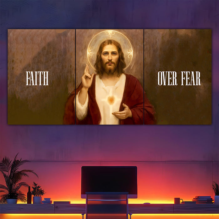 Jesus "Faith Over Fear" Split Poster