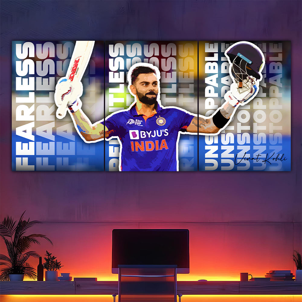 Virat Fearless, Relentless, Unstoppable Split Poster