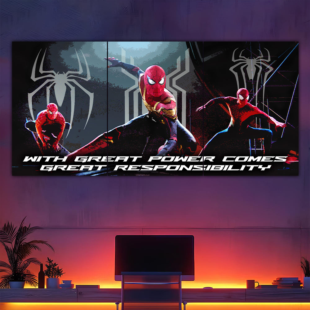 With Great Power Comes Great Responsibility Split Poster – Frame Kro