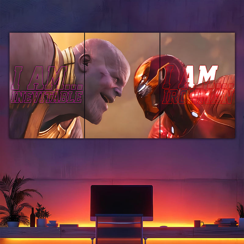 Thanos Vs Iron man Split Poster