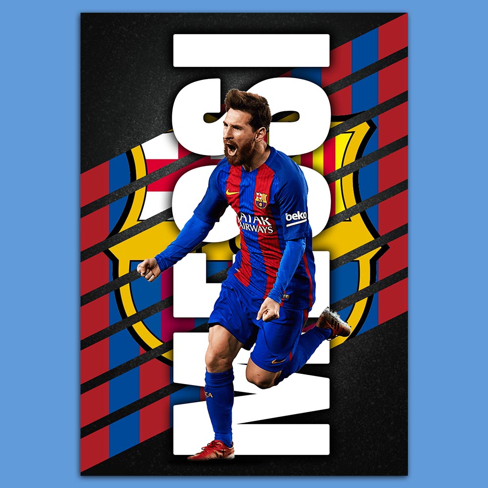 Messi Barcelona (Stripe Design) Poster