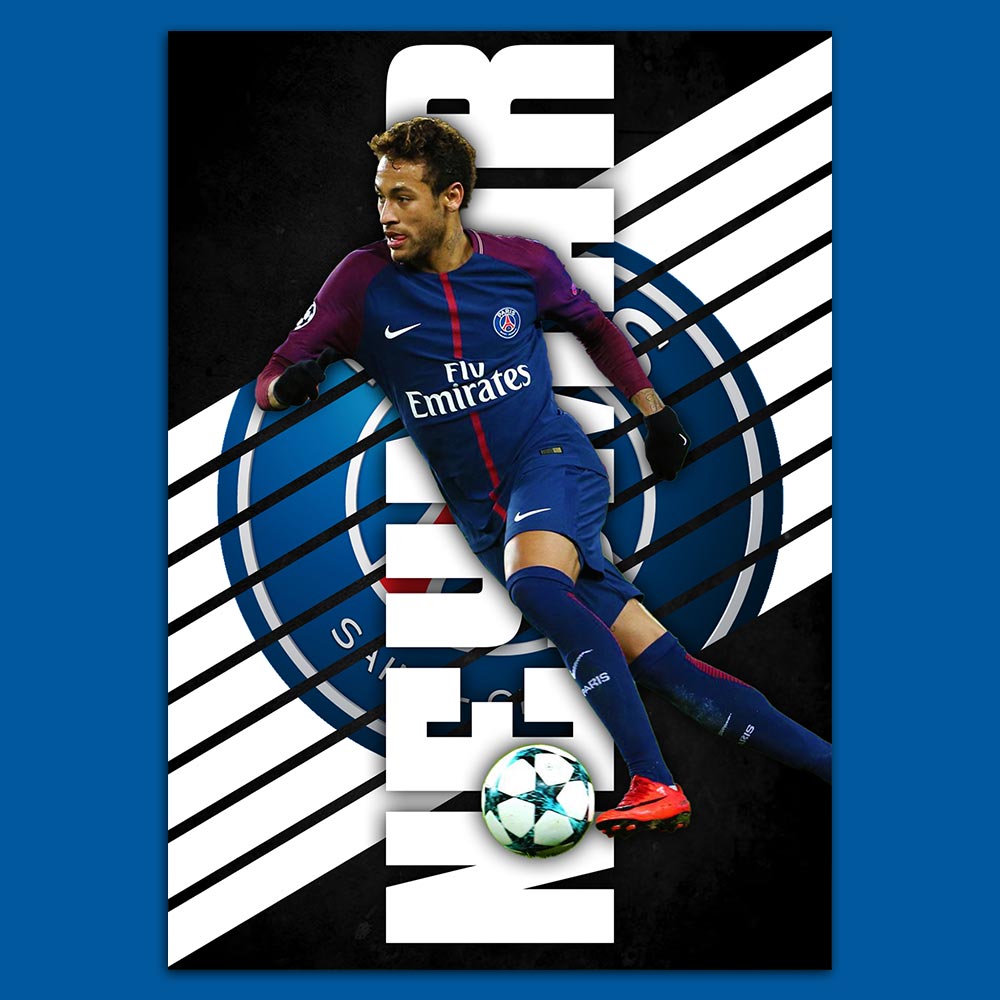 Neymar Jr Psg (Stripe Design) Poster