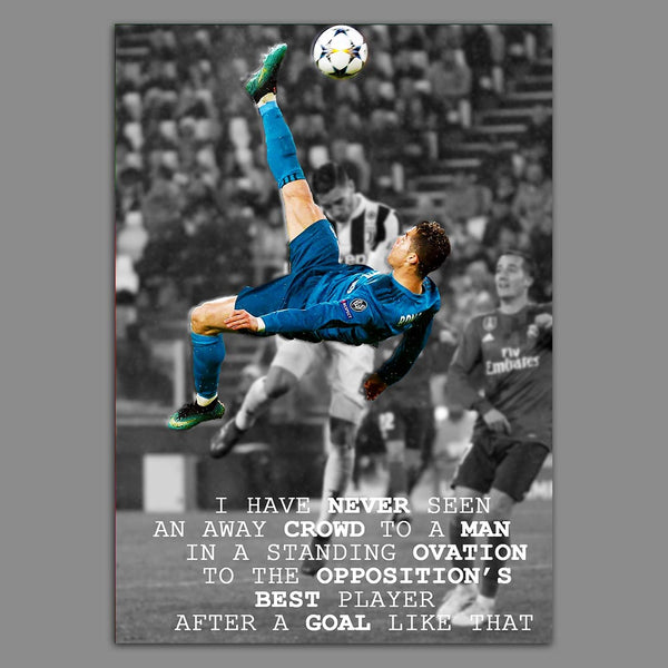 CR7 Bicycle Kick (White & Black Version) Poster
