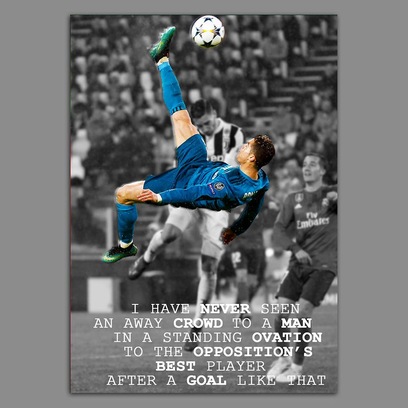 CR7 Bicycle Kick (White & Black Version) Poster