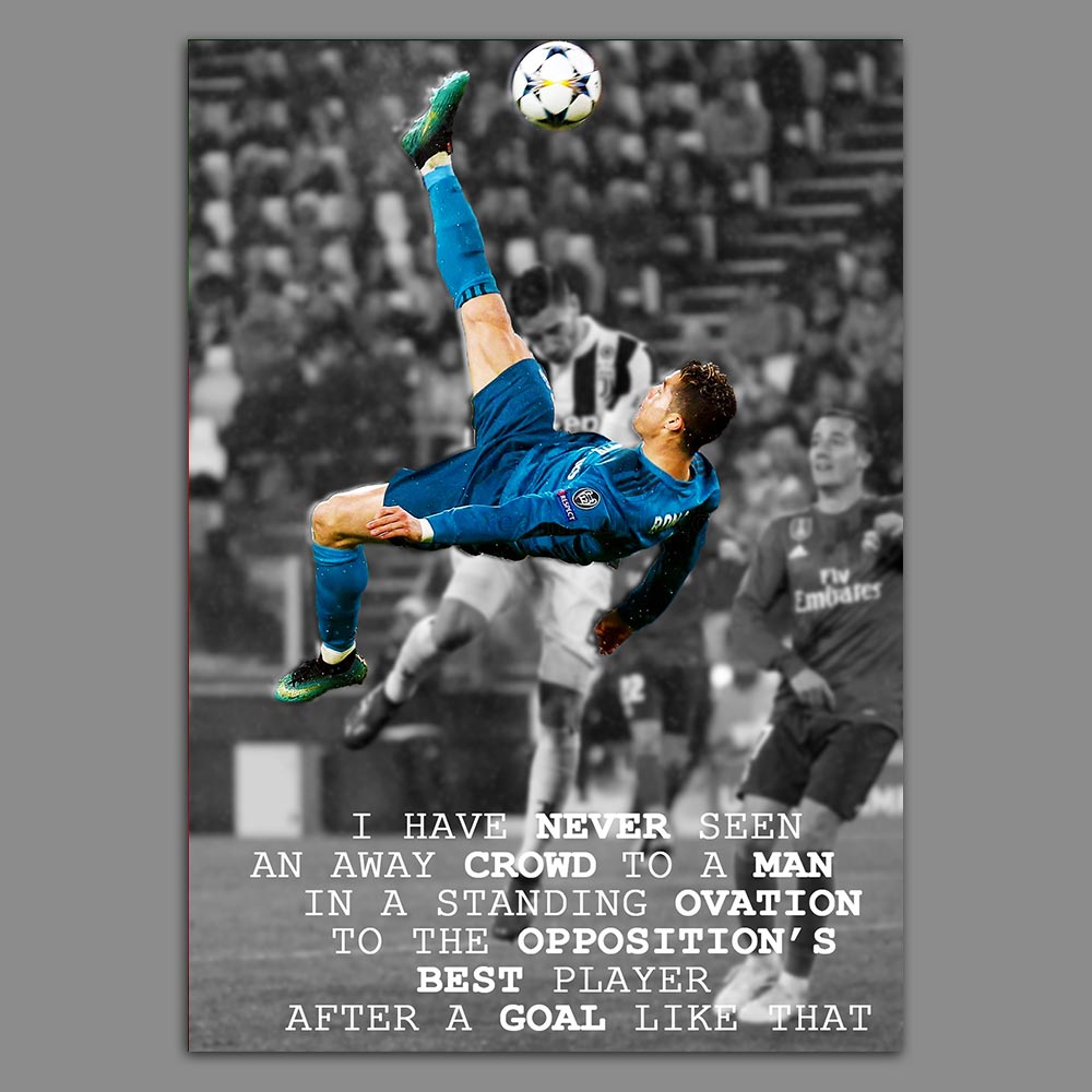 CR7 Bicycle Kick (White & Black Version) Poster