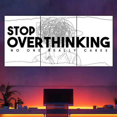 Stop Overthinking Split Poster – Frame Kro