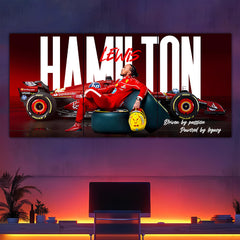 Lewis Hamilton | Ferrari Split Poster