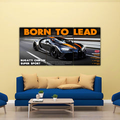 Bugatti Chiron Pur Sport "Born To Lead" Split Poster