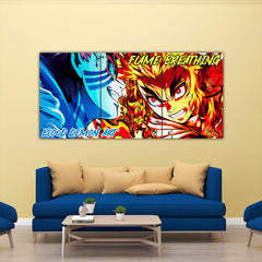 Rengoku Vs Akaza Split Poster