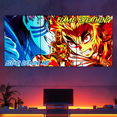 Rengoku Vs Akaza Split Poster