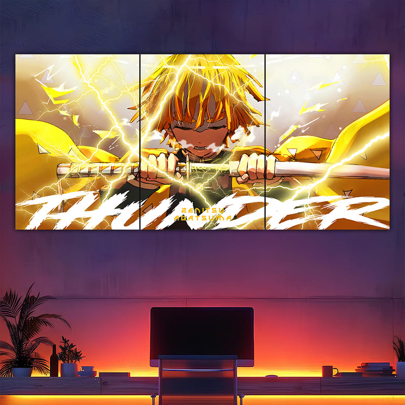 Zenitsu Thunder Breathing Split Poster