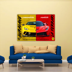 Ferrari V/S Lamborghini 2-Panel Split Poster