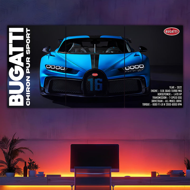 Bugatti Chiron Pur Sport Split Poster