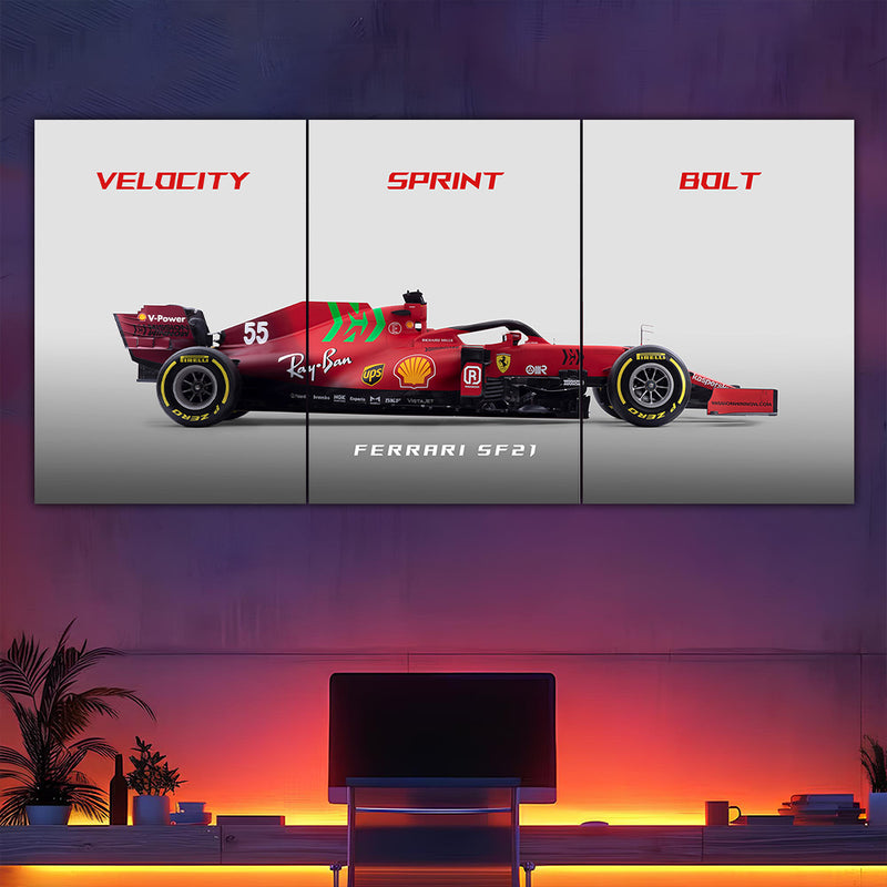 Ferrari SF21 Split Poster