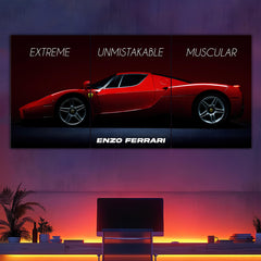 Enzo Ferrari Split Poster