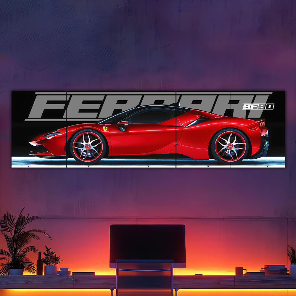 Ferrari SF90 - 5 Panel Split Poster