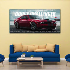 Dodge Challenger Hellcat Split Poster
