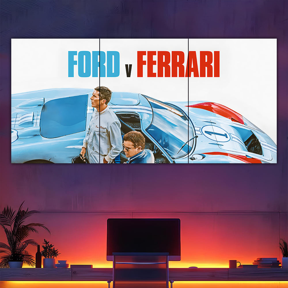 Ford Vs Ferrai Split Poster